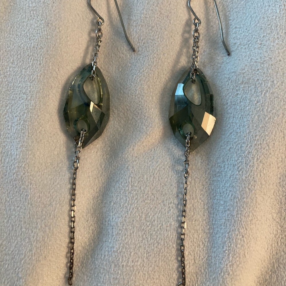 Swarovski grey crystal dangle earrings